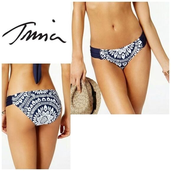 ..Trina Turk Indochine navy & white bikini bottoms. Size 4 - Picture 1 of 9